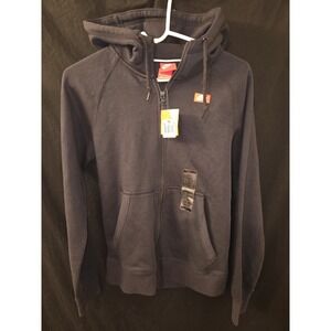 Nike zip up hoodie mens Small 90's vintage NEW WITH TAGS! BLACK WHITE LOGO NIKE